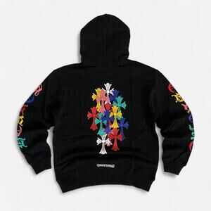 Chrome Hearts Multi Color Cross Cemetery Hoodie Black - size M